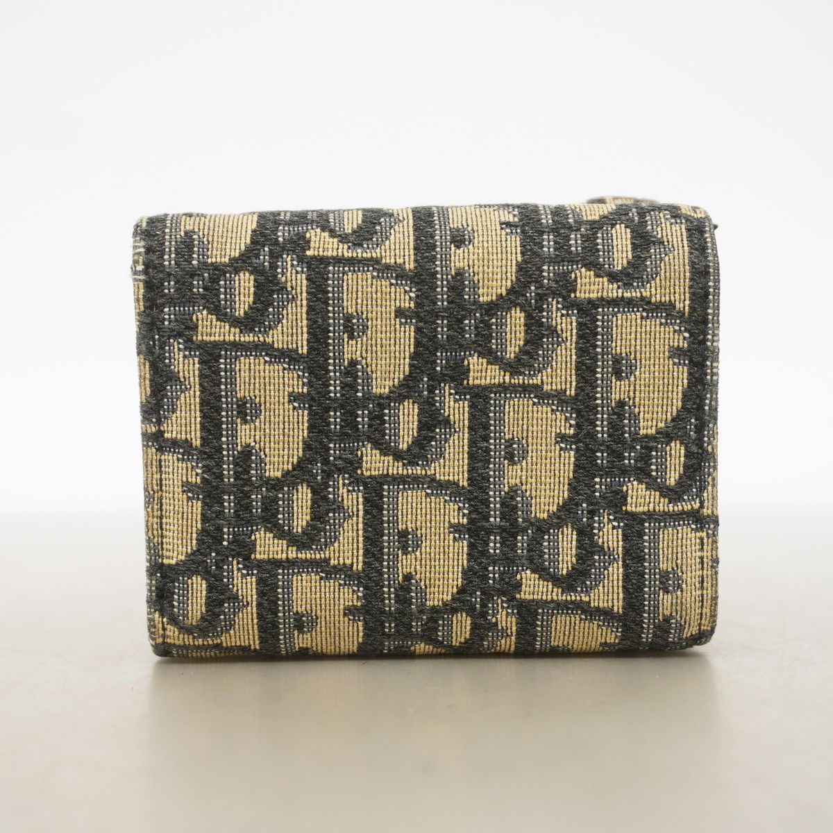 Dior Wallet Oblique Saddle Canvas Navy Gold — view 7