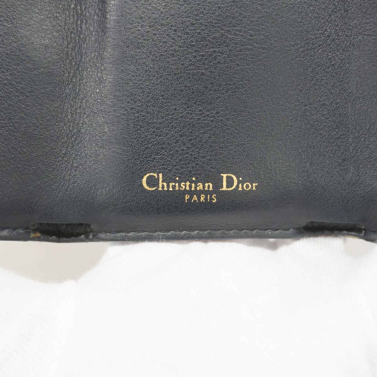 Dior Wallet Oblique Saddle Canvas Navy Gold — view 4