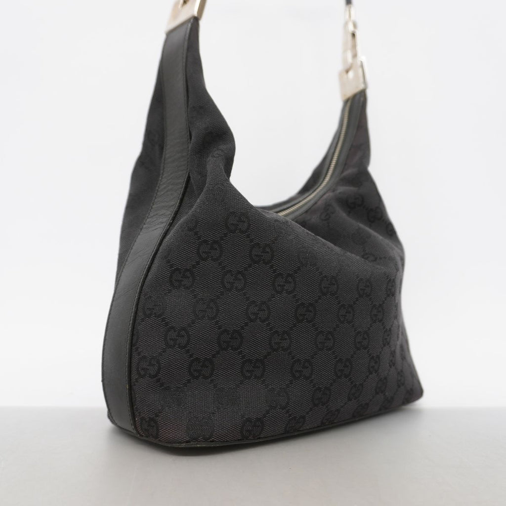 Gucci Shoulder Bag GG Canvas Black Silver — view 2