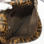 Fendi Shoulder Bag Zucca Nylon Canvas Brown Silver — view 4