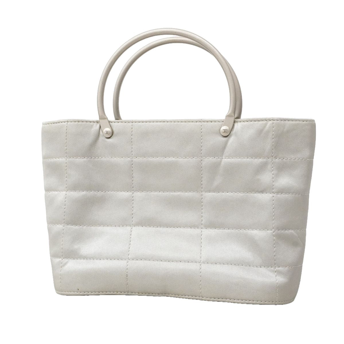 Chanel Handbag Nylon Gray Silver