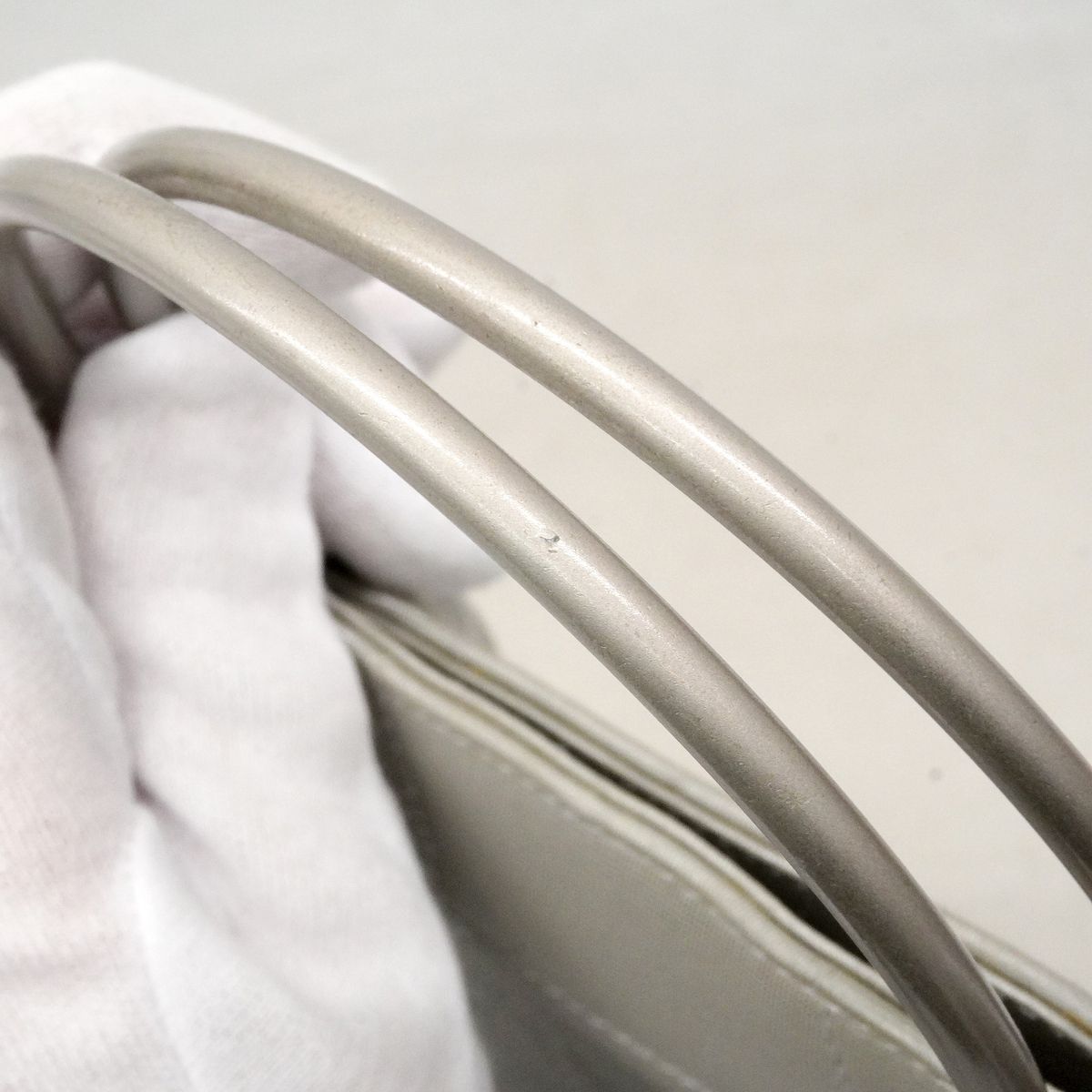 Chanel Handbag Nylon Gray Silver — view 6