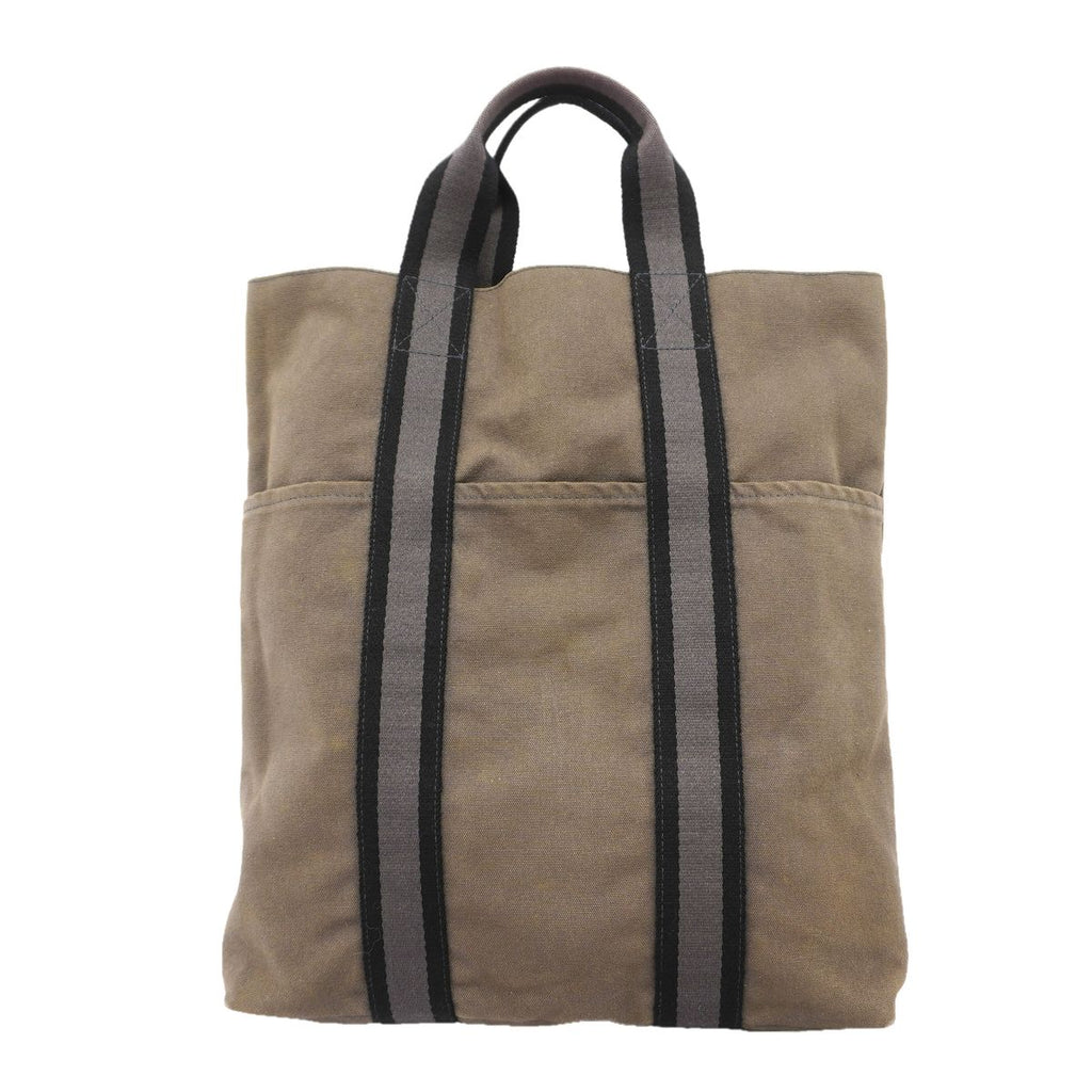 Hermes Tote Bag Fourre Tout Cabas Canvas Gray Silver