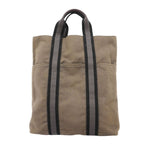 Hermes Tote Bag Fourre Tout Cabas Canvas Gray Silver