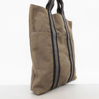 Hermes Tote Bag Fourre Tout Cabas Canvas Gray Silver — view 2