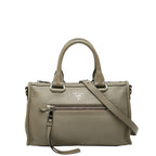 Prada Shoulder Bag Gray Leather