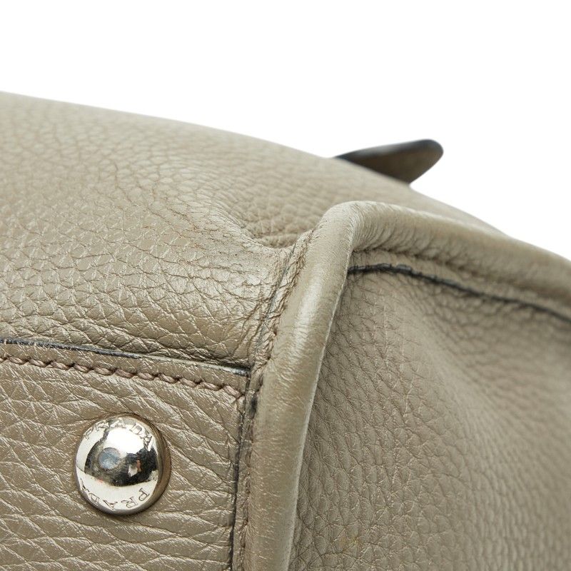 Prada Shoulder Bag Gray Leather — view 4