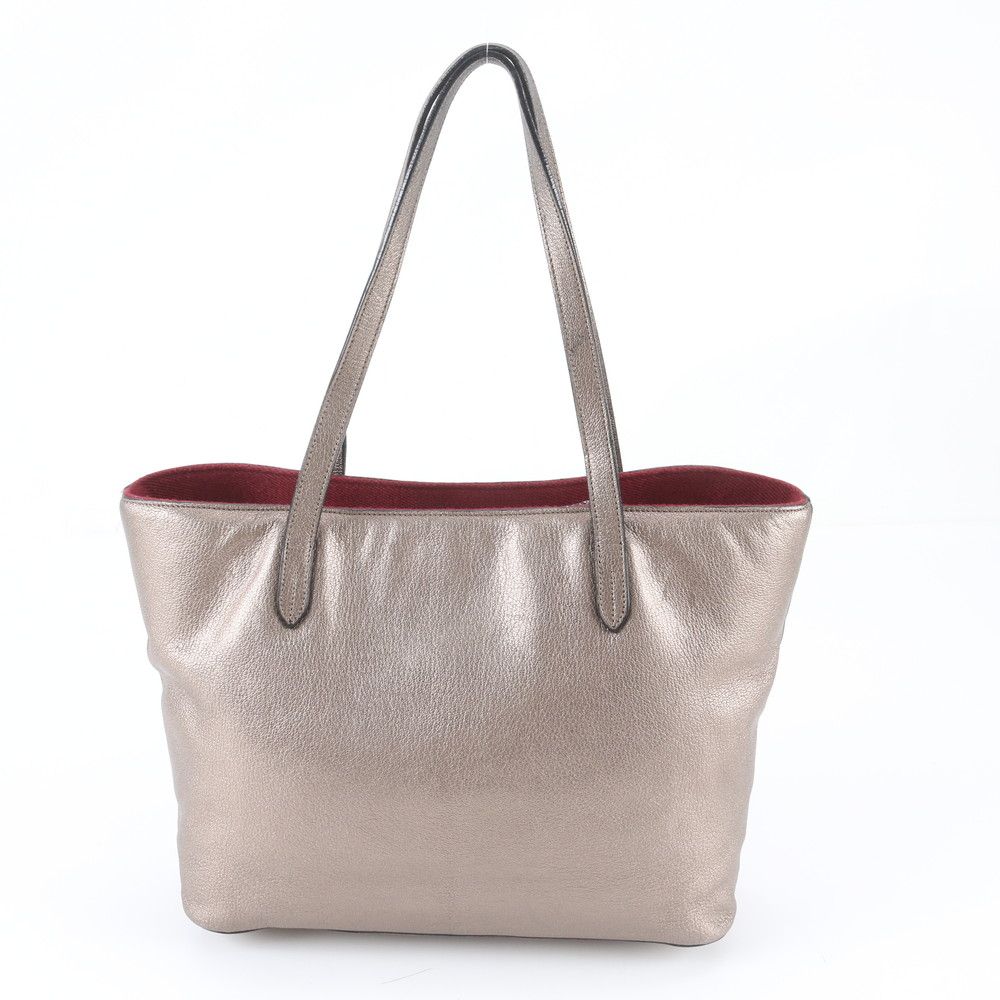 Loewe Belt Pattern Metallic Leather Tote Bag Shoulder — view 3