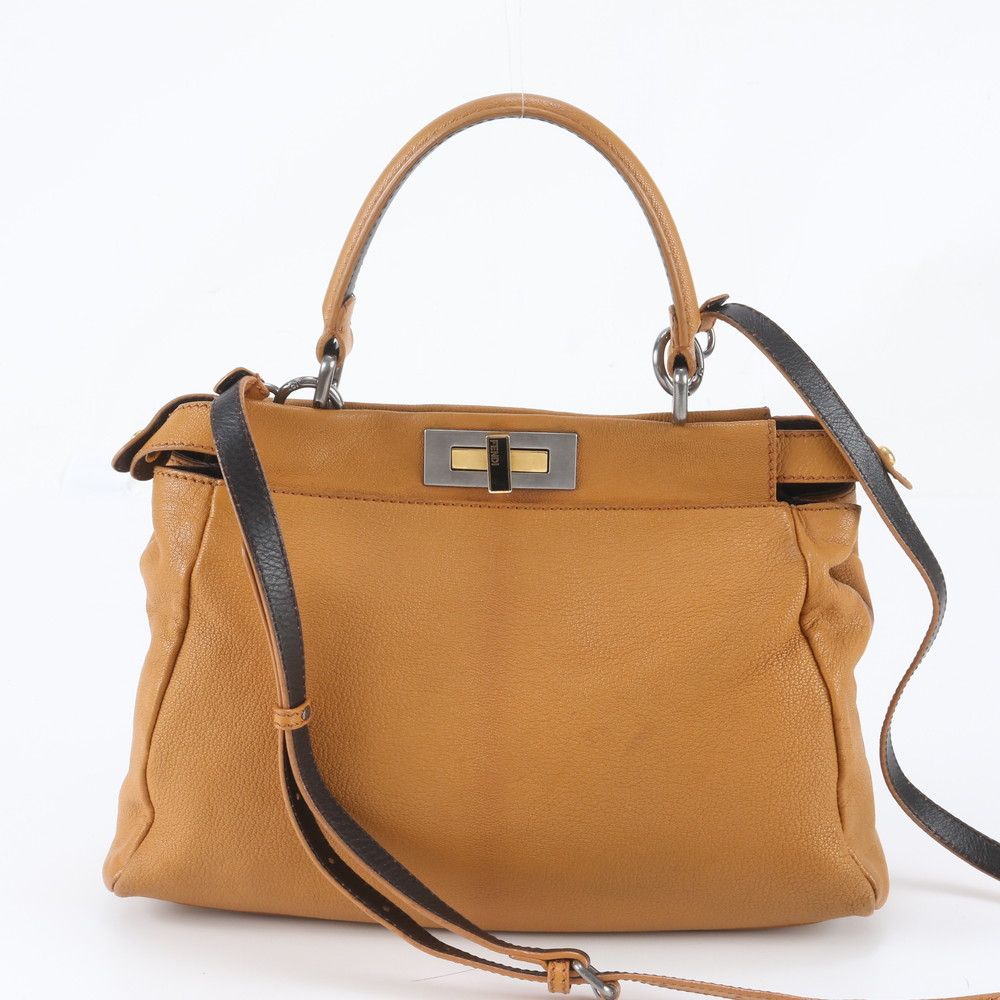 Fendi Peekaboo Leather 2-Way Shoulder Bag Crossbody Hand Tote — view 4