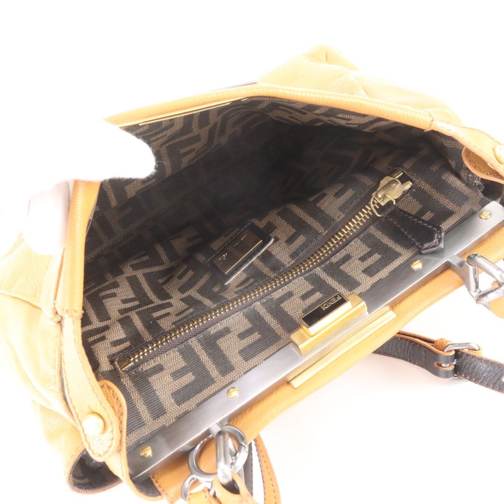Fendi Peekaboo Leather 2-Way Shoulder Bag Crossbody Hand Tote — view 8
