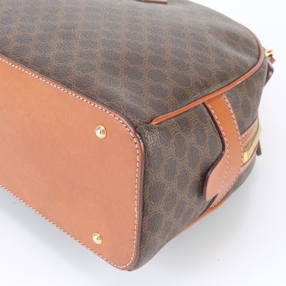 Celine Vintage Macadam Leather Tote Bag Shoulder — view 5