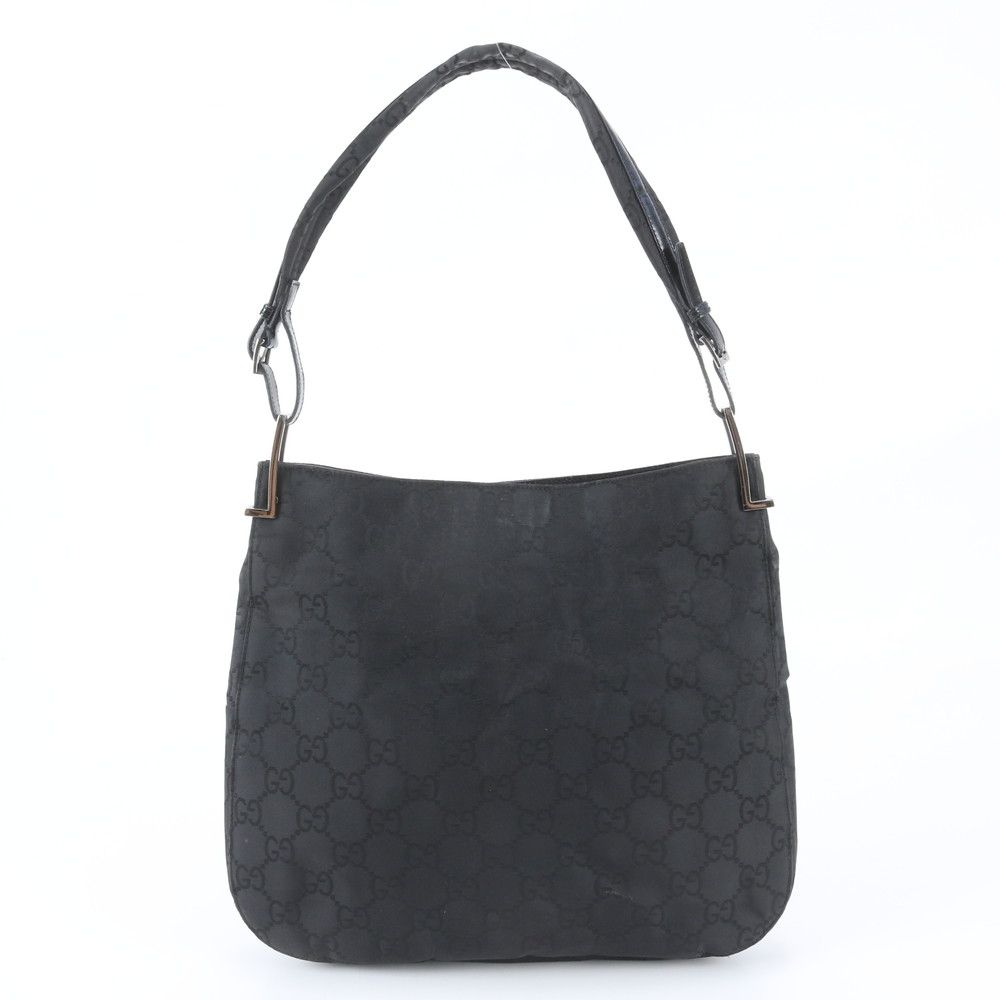 Gucci GG Leather Shoulder Bag Tote Hand Black