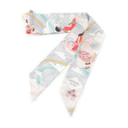 Hermes Twilly Flying Carre Volants Silk Scarf Gray Perlee Rose