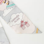 Hermes Twilly Flying Carre Volants Silk Scarf Gray Perlee Rose — view 3