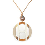 Hermes H Equipe Buffalo Horn Necklace Sable Brown