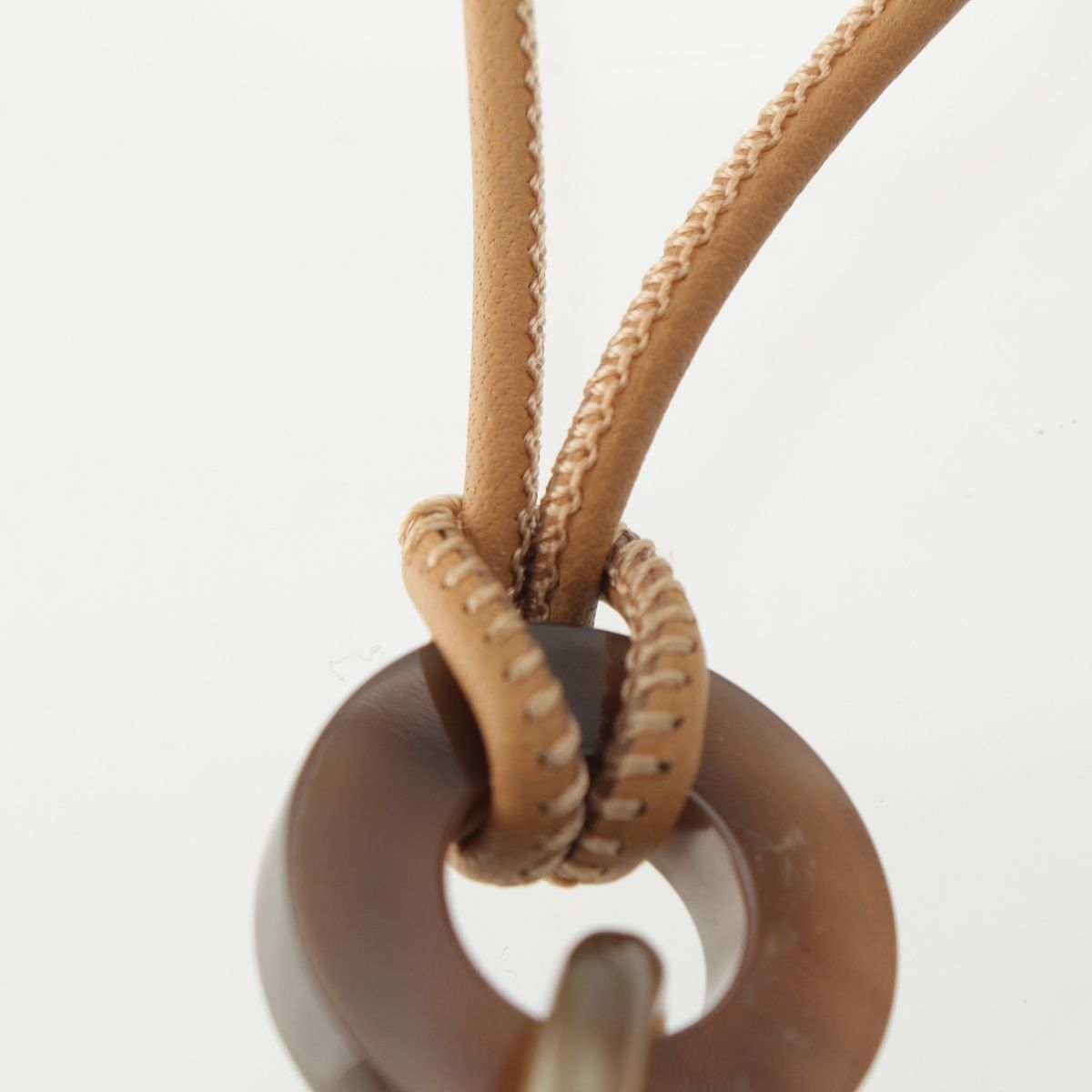 Hermes H Equipe Buffalo Horn Necklace Sable Brown — view 7