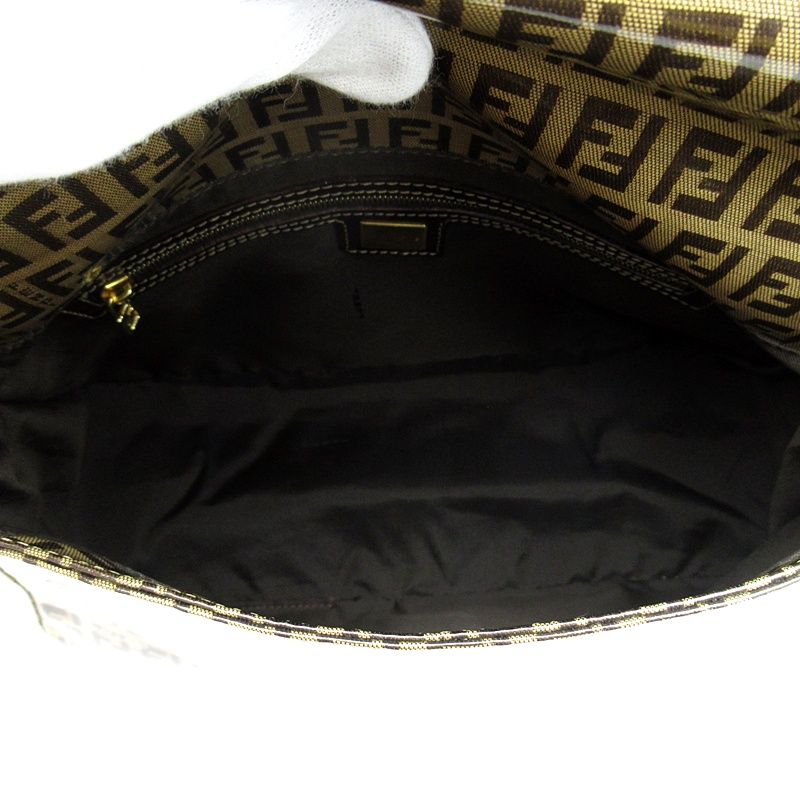 Fendi Zucchino Mamma Bucket Leather Shoulder Bag Brown — view 7