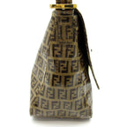 Fendi Zucchino Mamma Bucket Leather Shoulder Bag Brown — view 5