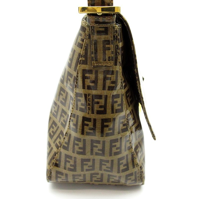 Fendi Zucchino Mamma Bucket Leather Shoulder Bag Brown — view 5