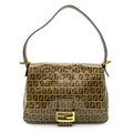 Fendi Zucchino Mamma Bucket Leather Shoulder Bag Brown