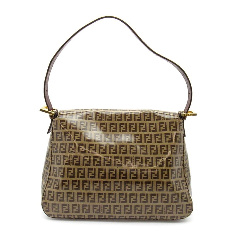 Fendi Zucchino Mamma Bucket Leather Shoulder Bag Brown — view 4