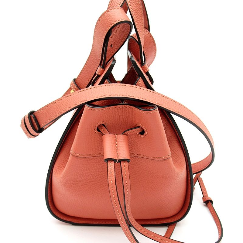 Loewe Hammock Drawstring Mini 314.12 Classic Calfskin Shoulder Bag Pink — view 5