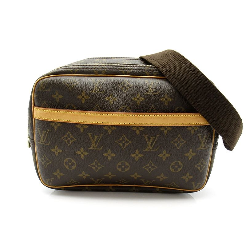 Louis Vuitton Reporter PM Monogram Shoulder Bag Brown