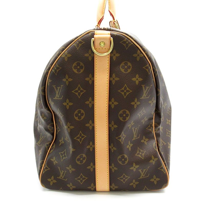 Louis Vuitton Keepall Bandouliere 55 Monogram Boston Bag Brown — view 3
