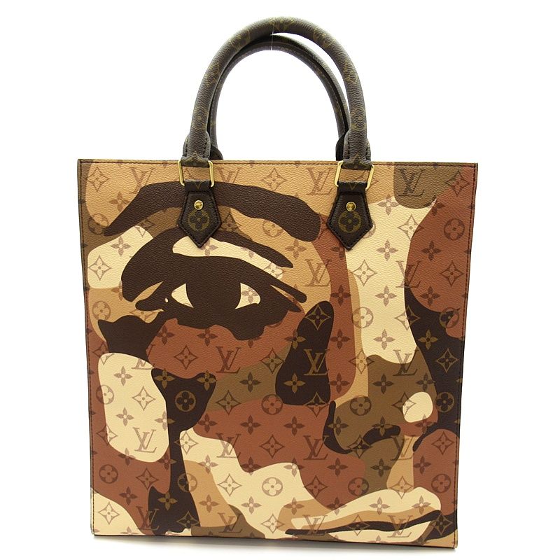 Louis Vuitton Sac Plat NV Monogram Leather Handbag Brown — view 4