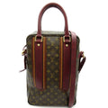 Louis Vuitton Porte Documents Vertical Monogram Leather Handbag Brown
