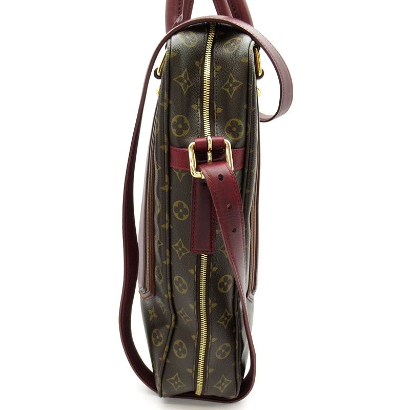 Louis Vuitton Porte Documents Vertical Monogram Leather Handbag Brown — view 3