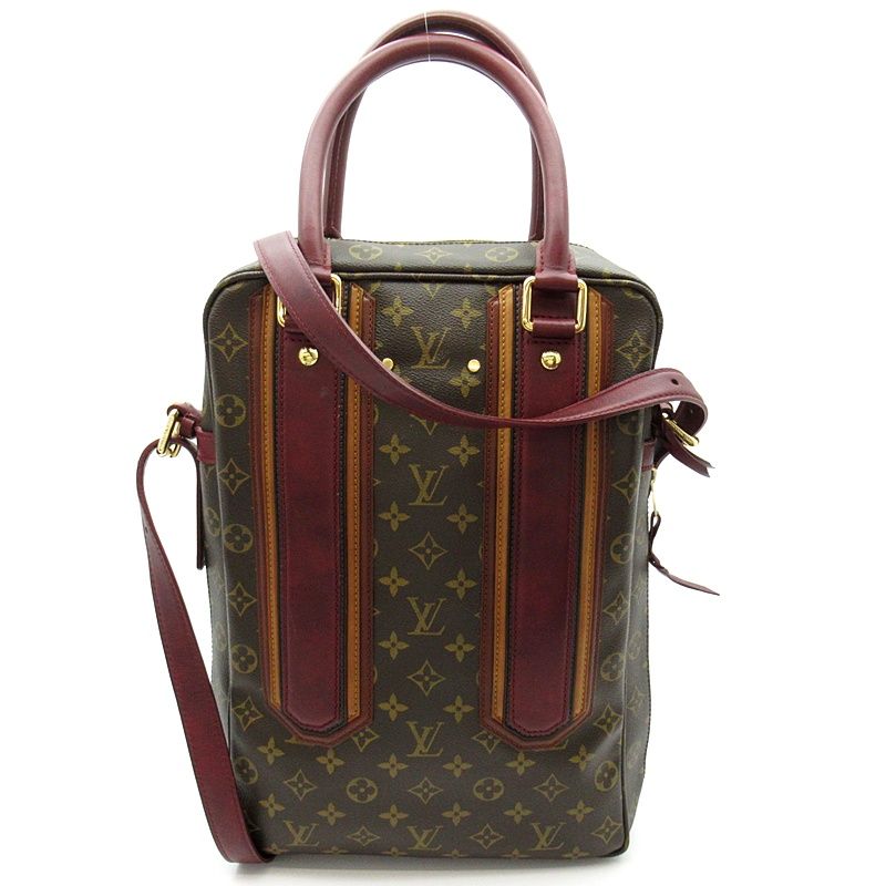 Louis Vuitton Porte Documents Vertical Monogram Leather Handbag Brown — view 4