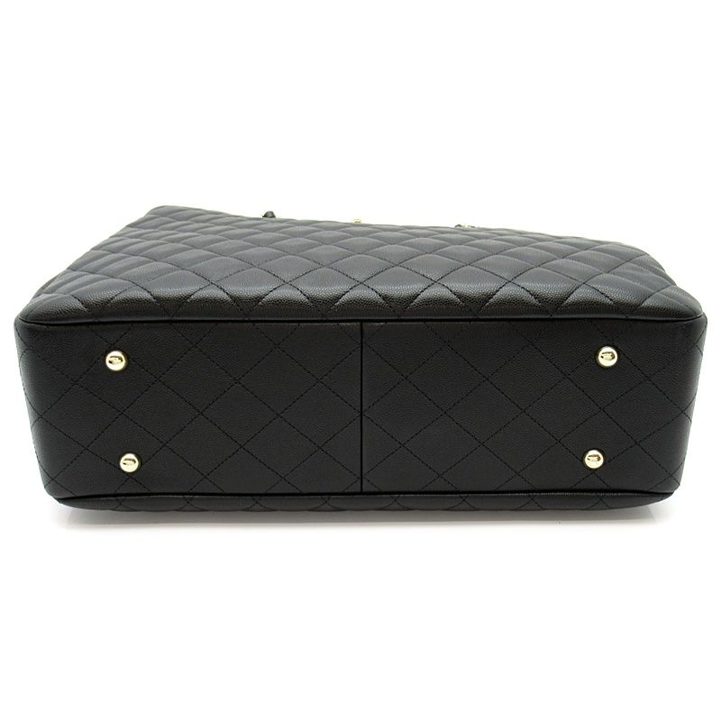 Chanel Large Shopping Caviar Leather Shoulder Bag Black — view 6