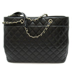 Chanel Large Shopping Caviar Leather Shoulder Bag Black — view 4