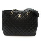Chanel Large Shopping Caviar Leather Shoulder Bag Black