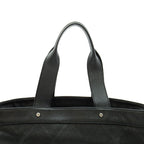 Chanel CC Logo Perforated Tote Bag Leather Black — view 2