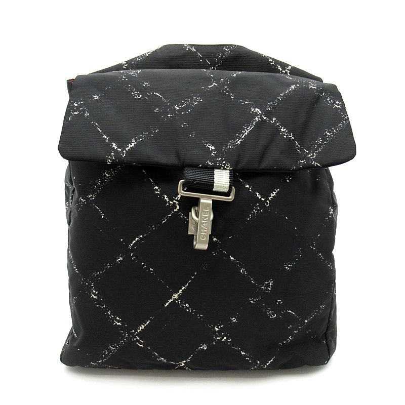 Chanel Travel Line Backpack Nylon Black