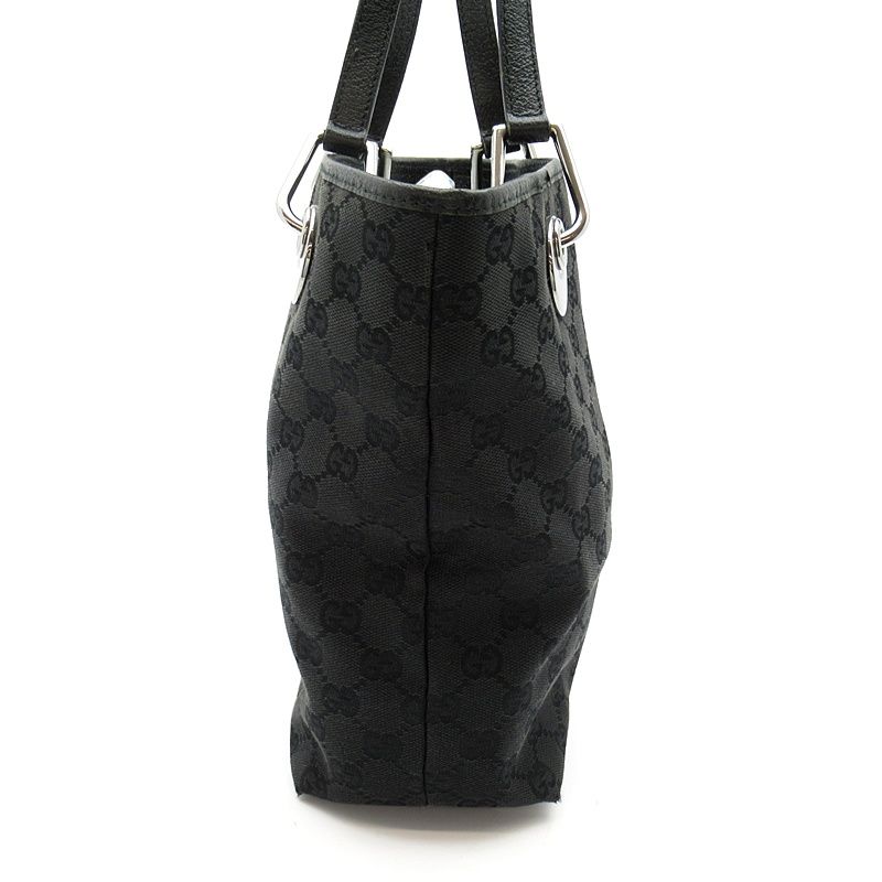 Gucci Tote Bag GG Canvas Leather Black — view 5