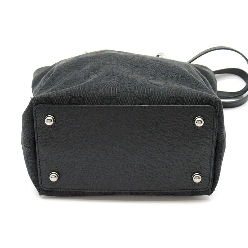 Gucci Tote Bag GG Canvas Leather Black — view 6