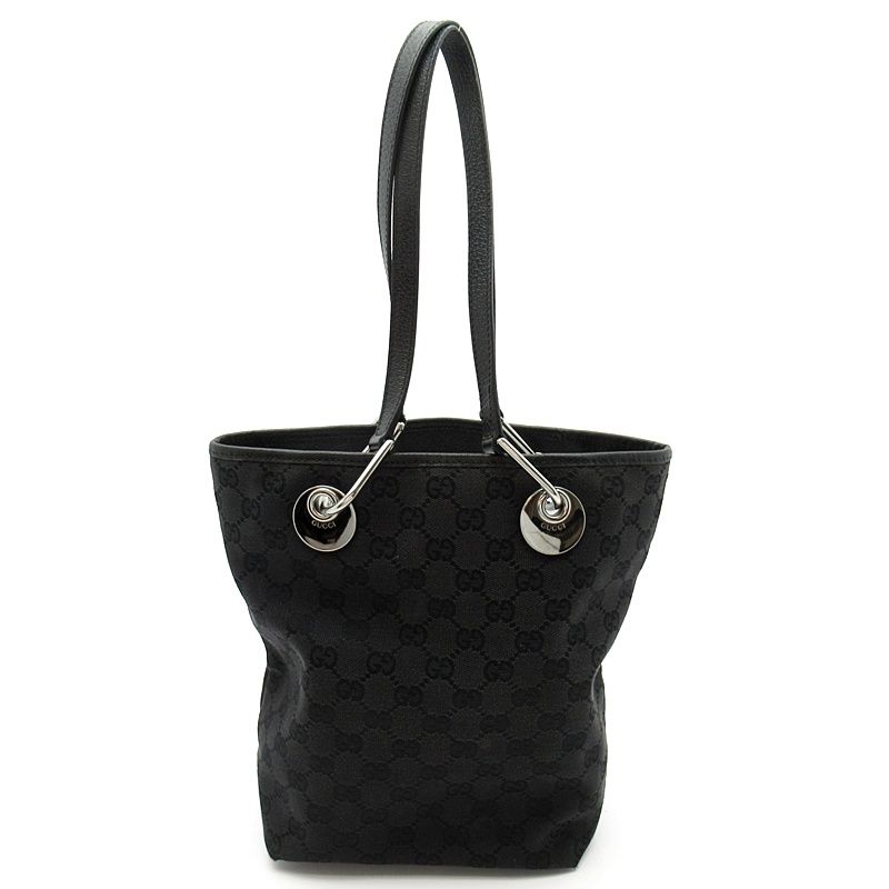 Gucci Tote Bag GG Canvas Leather Black — view 4