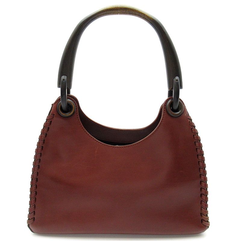 Gucci Wood Handle Leather Shoulder Bag Brown — view 4