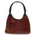 Gucci Wood Handle Leather Shoulder Bag Brown