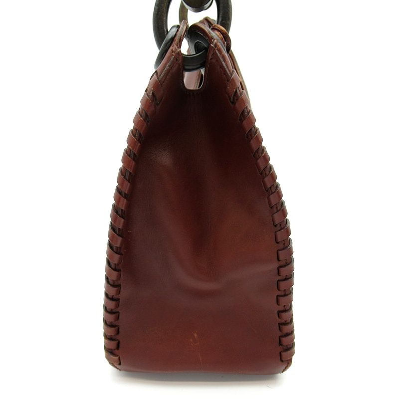 Gucci Wood Handle Leather Shoulder Bag Brown — view 5