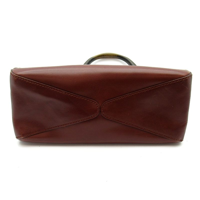 Gucci Wood Handle Leather Shoulder Bag Brown — view 6