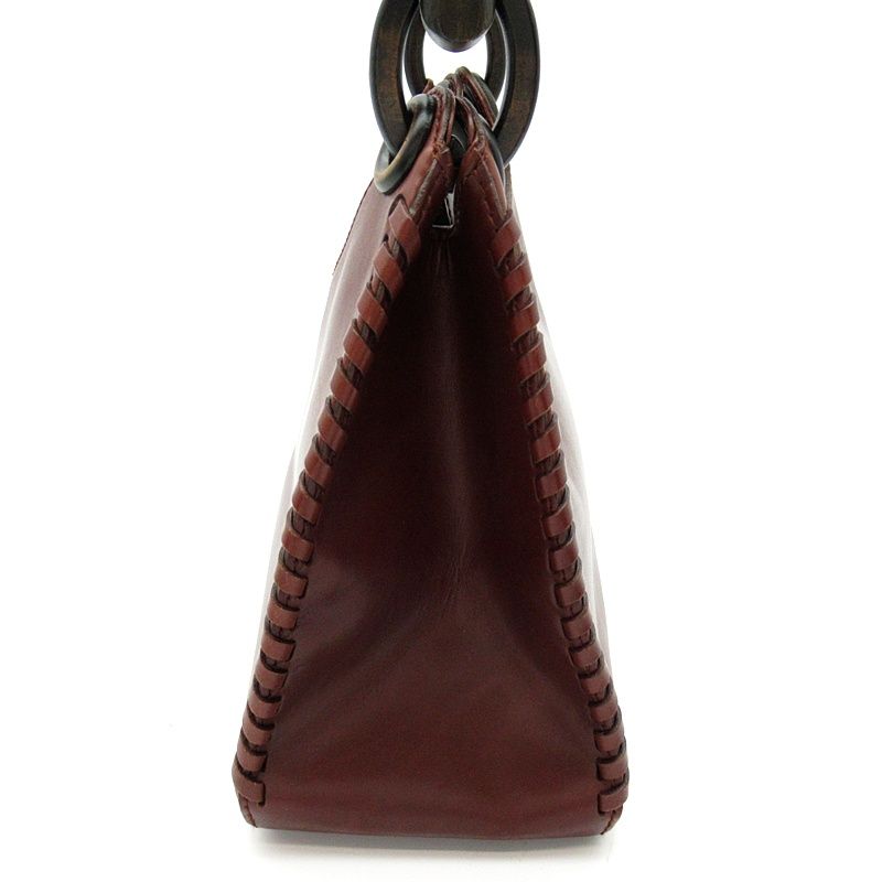 Gucci Wood Handle Leather Shoulder Bag Brown — view 3