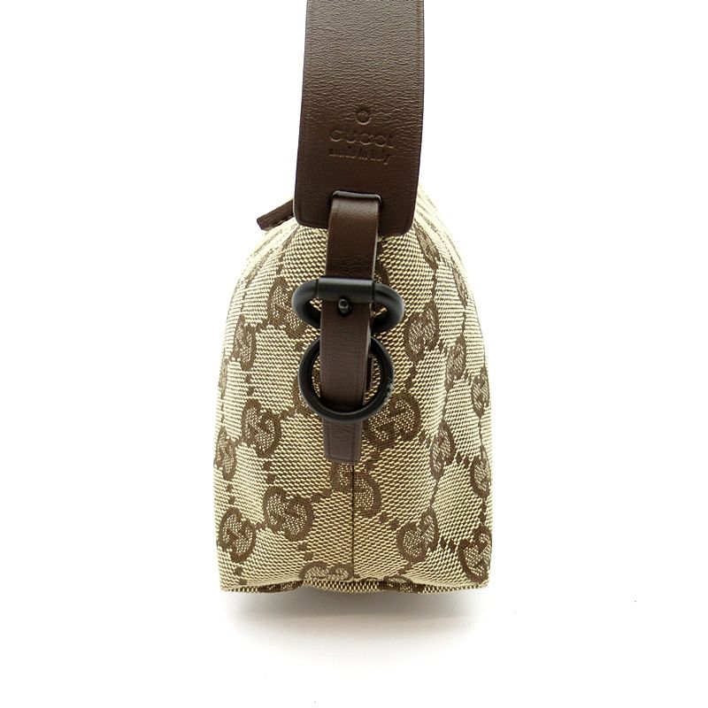 Gucci Pouch GG Canvas Leather Handbag Brown — view 5