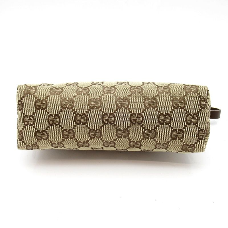 Gucci Pouch GG Canvas Leather Handbag Brown — view 6