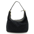 Gucci GG Canvas Leather Shoulder Bag Black