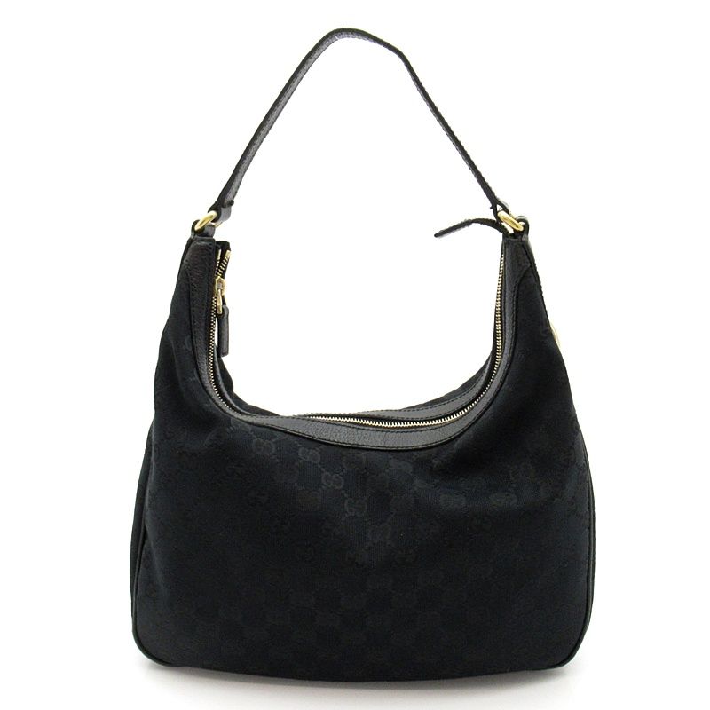 Gucci GG Canvas Leather Shoulder Bag Black