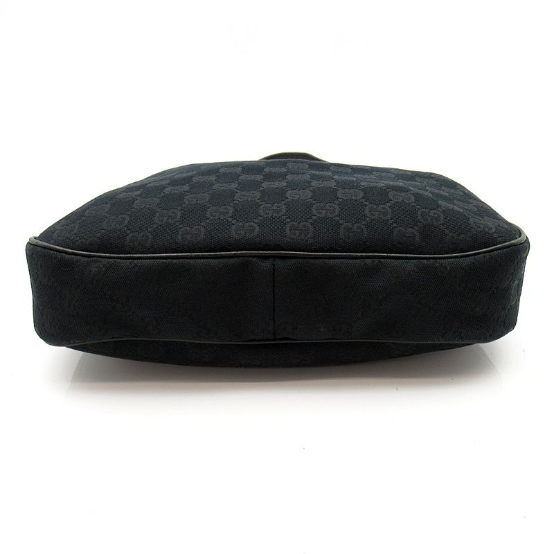 Gucci GG Canvas Leather Shoulder Bag Black — view 6